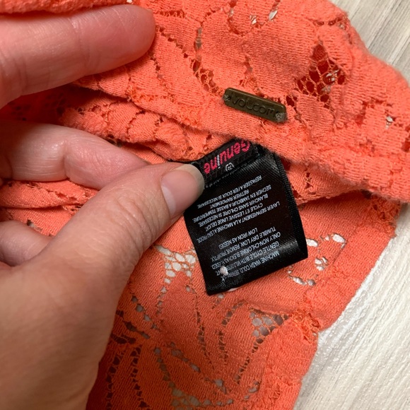 Volcom Orange Salmon Lace Tank Top - Picture 2 of 5